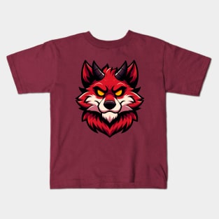 Red Demonic Furry Anthro Wolf Kids T-Shirt